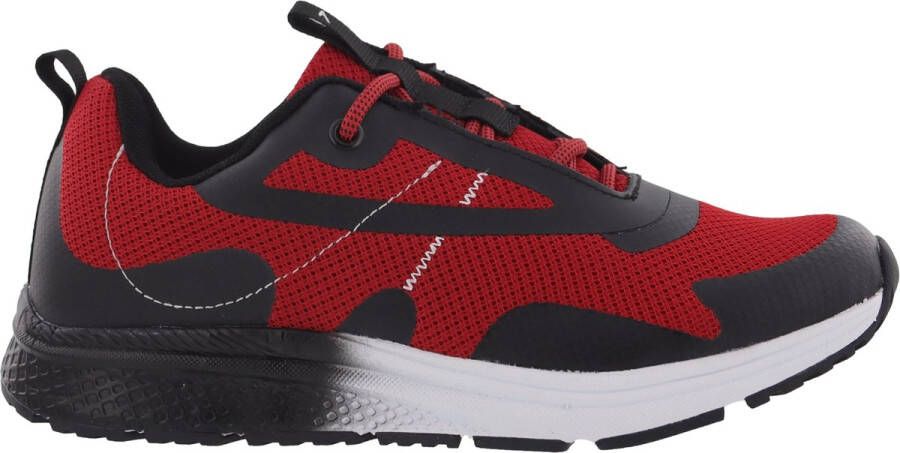 Piedro Sport Albon Sneakers Rood Zwart Vetersluiting Wijdtemaat Schoen Valt kleiner: bestel een maat groter