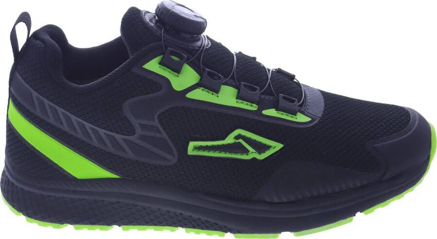 Piedro Sport Eric Sneakers Zwart Groen Vetersluiting draaisluiting