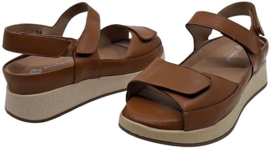 PieSanto 2160422 natur nogal dames sandaal steunzolen velcro