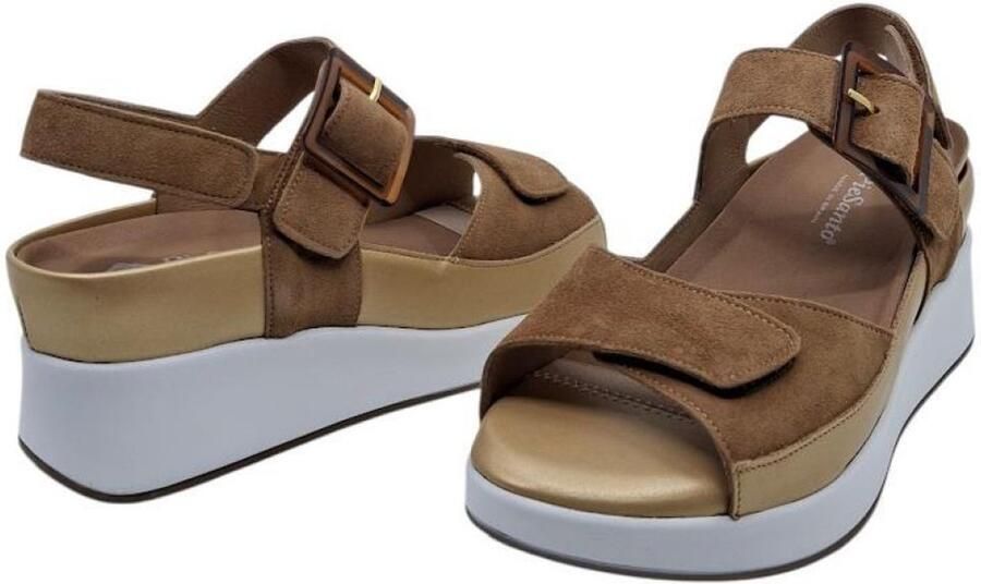PieSanto 260382 taupe dames sandaal steunzolen