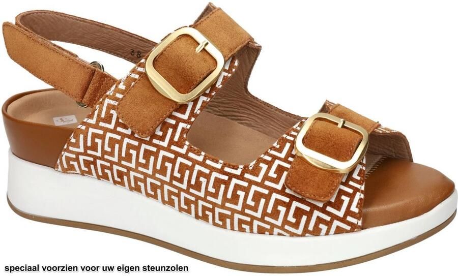 PieSanto -Dames cogna caramel sandalen