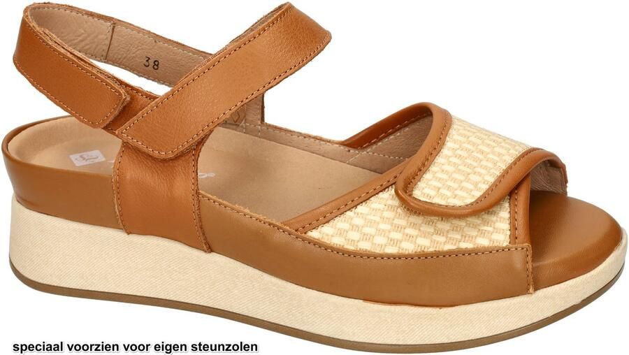 PieSanto -Dames cogna caramel sandalen