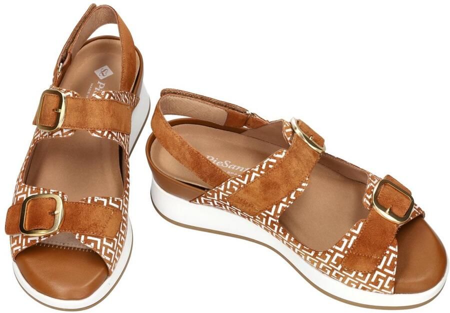 PieSanto -Dames cogna caramel sandalen