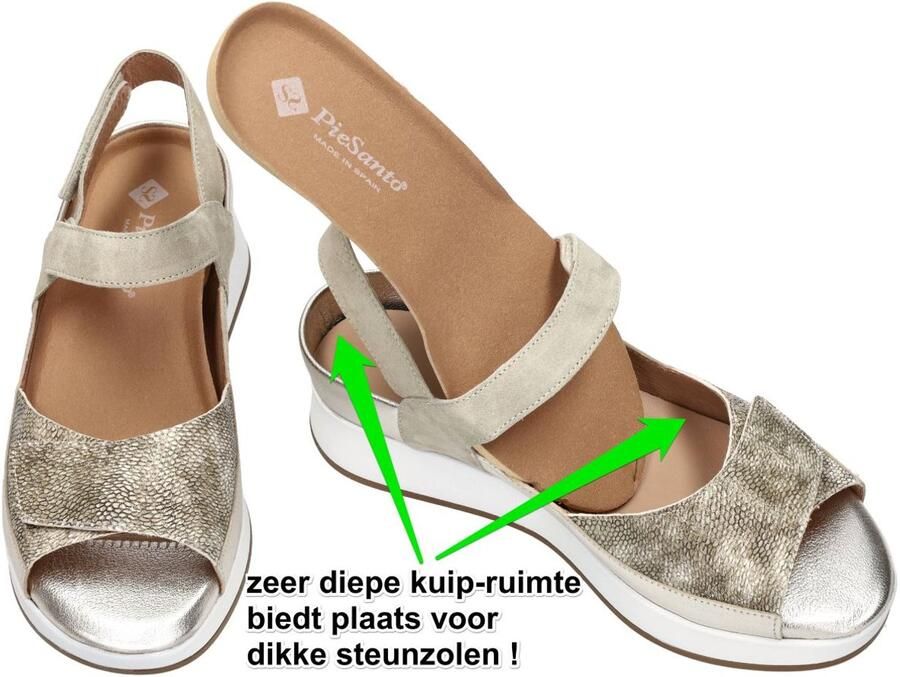 PieSanto -Dames groen olijf sandalen