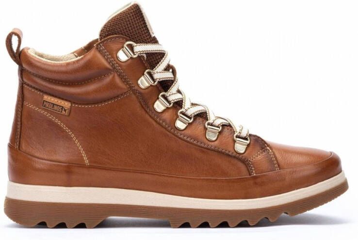 Pikolinos Dames Casual Kameelkleurige Leren Enkellaars Brown Dames