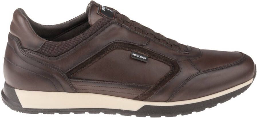 Pikolinos Bruine Casual Leren Sneakers met 3cm Rubberen Zool Brown Heren