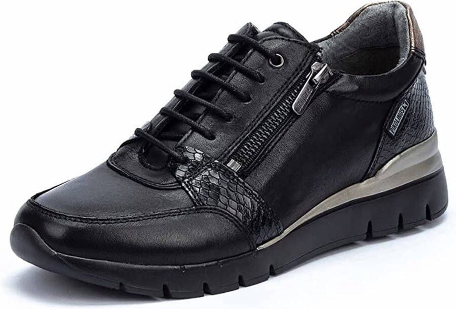 Pikolinos Zwarte Casual Leren Sneakers voor Dames Black Dames