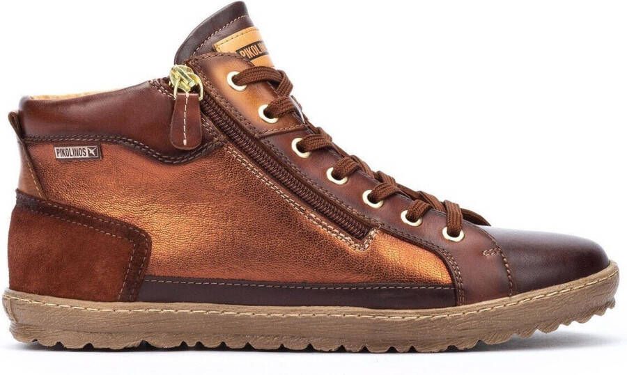Pikolinos LAGOS~901~~~~~~~~~~~~~~~~~~~~~ Hoge sneakersVeterlaarzenDames veterschoenenDames sneakersHalf-hoge schoenen Cognac
