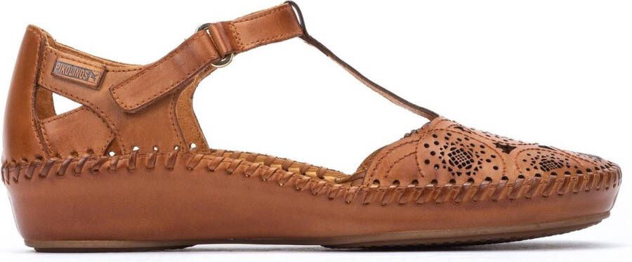 Pikolinos Iconische Leren Sandaal met Vlechtwerk Brown Dames