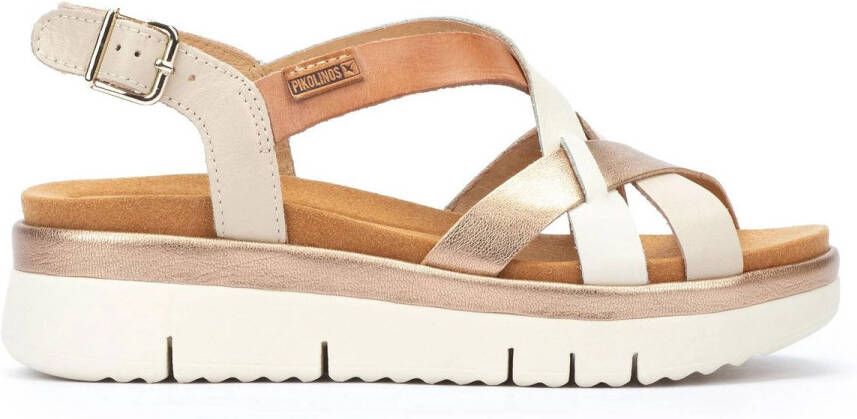 Pikolinos W4N-0650 ~~~~~~~~~~~~~~~~~~~~ Platte sandalenDames Sandalen Wit beige