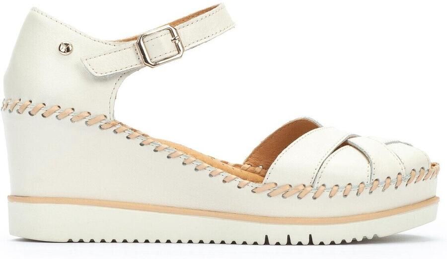 Pikolinos Comfortabele hoge hak sandaal Off White