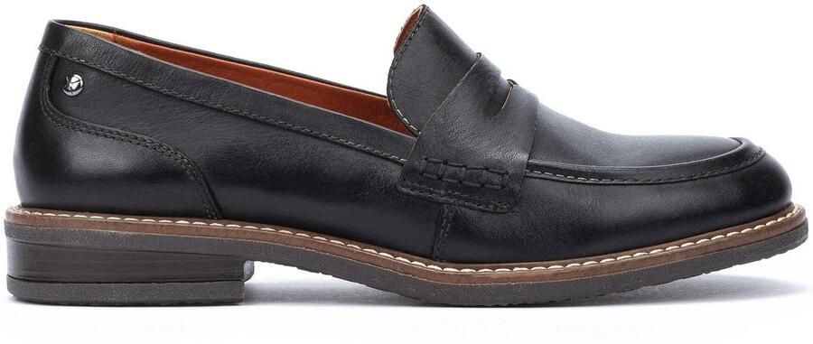 Pikolinos Zwarte leren loafers voor vrouwen