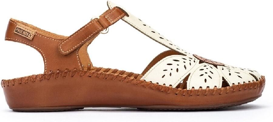 Pikolinos Bruine gebroken witte leren schoenen van P.Vallarta