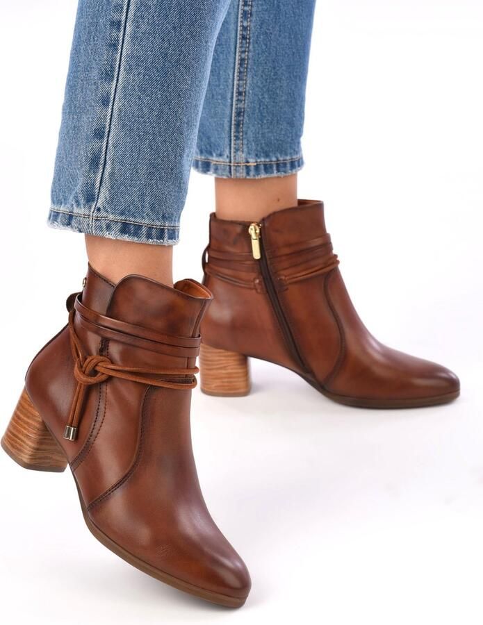 Pikolinos -Dames cognac caramel enkellaarzen - Foto 3