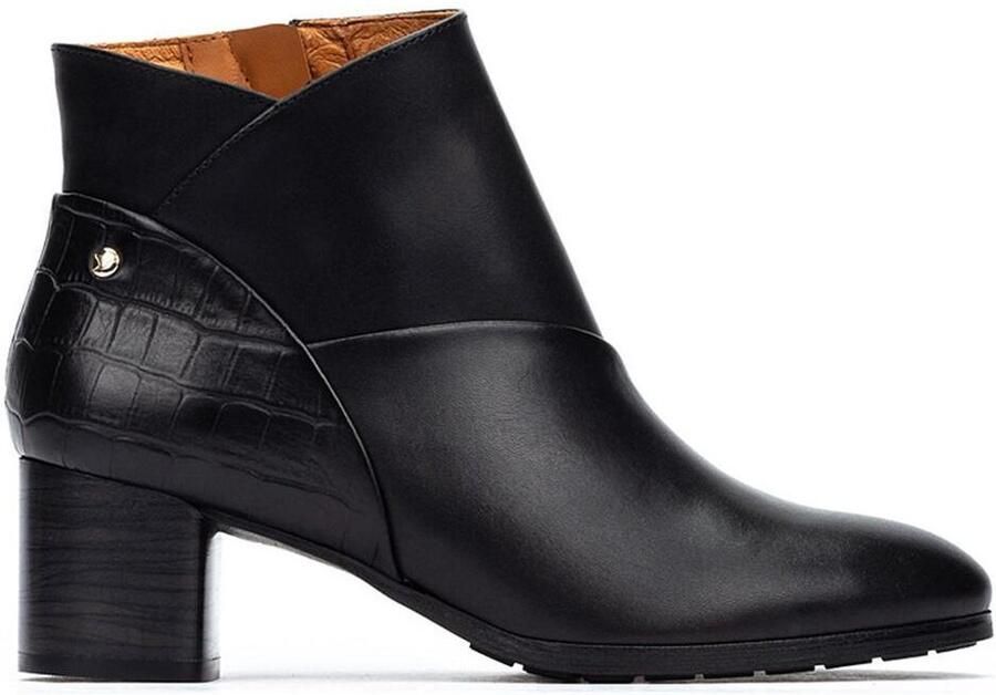 Pikolinos Zwarte Leren Enkellaars voor Vrouwen