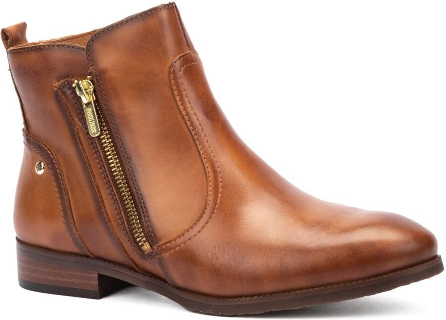 Pikolinos Dames Casual Kameelkleurige Leren Enkellaars Brown Dames