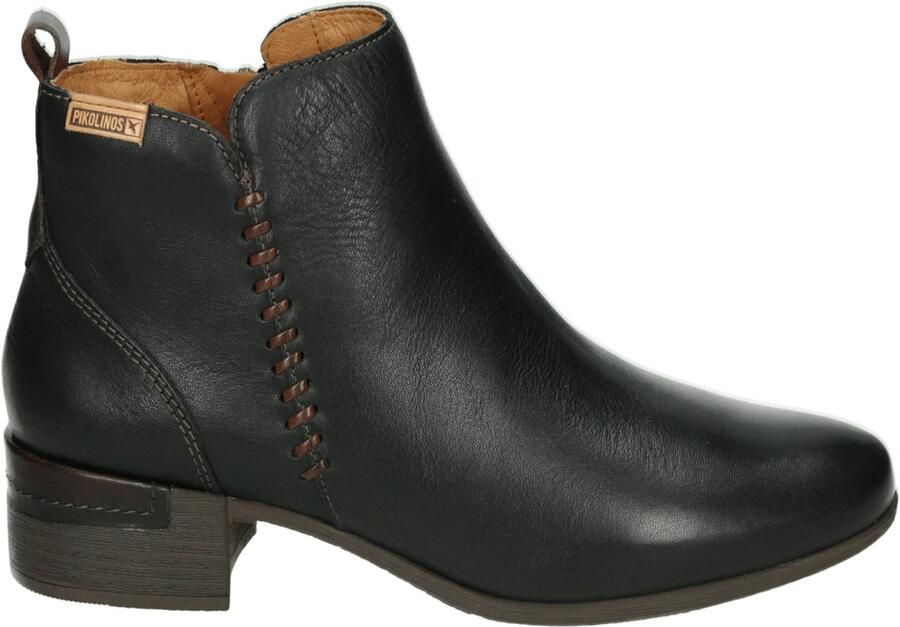 Pikolinos Dames Casual Zwarte Leren Enkellaars Black