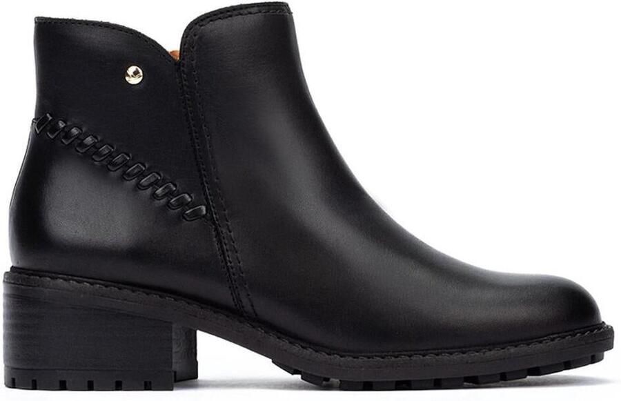 Pikolinos Zwarte leren enkellaarzen voor vrouwen