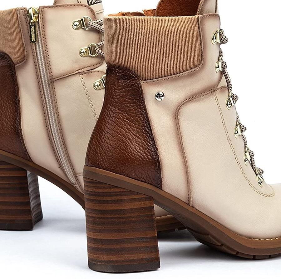 Pikolinos Stijlvolle leren enkellaarzen voor dames White Dames