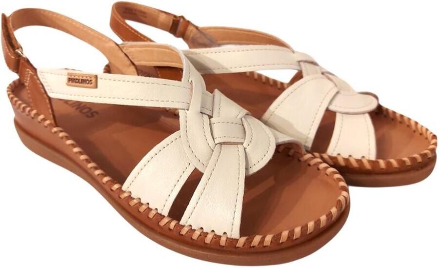 Pikolinos Sandaal Cadaques W8K 1839 Nata Wit Bruin Combi