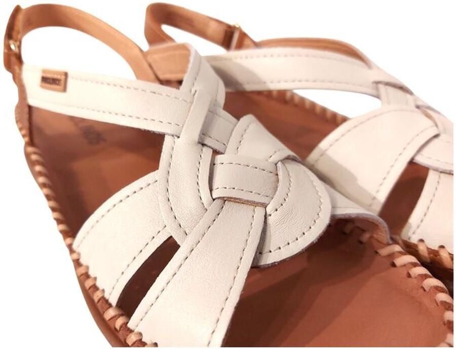 Pikolinos Sandaal Cadaques W8K 1839 Nata Wit Bruin Combi
