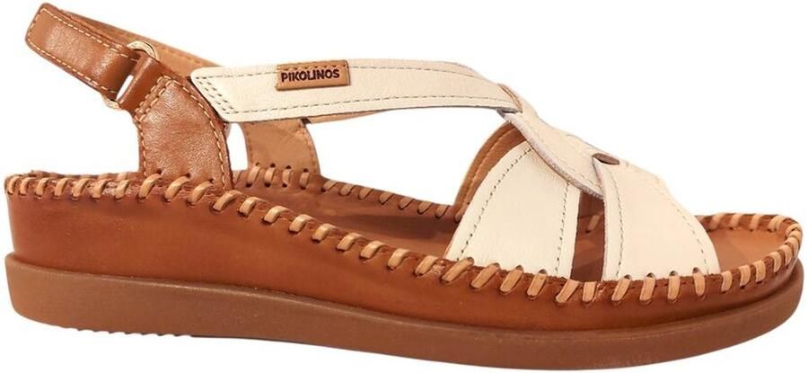 Pikolinos Sandaal Cadaques W8K 1839 Nata Wit Bruin Combi