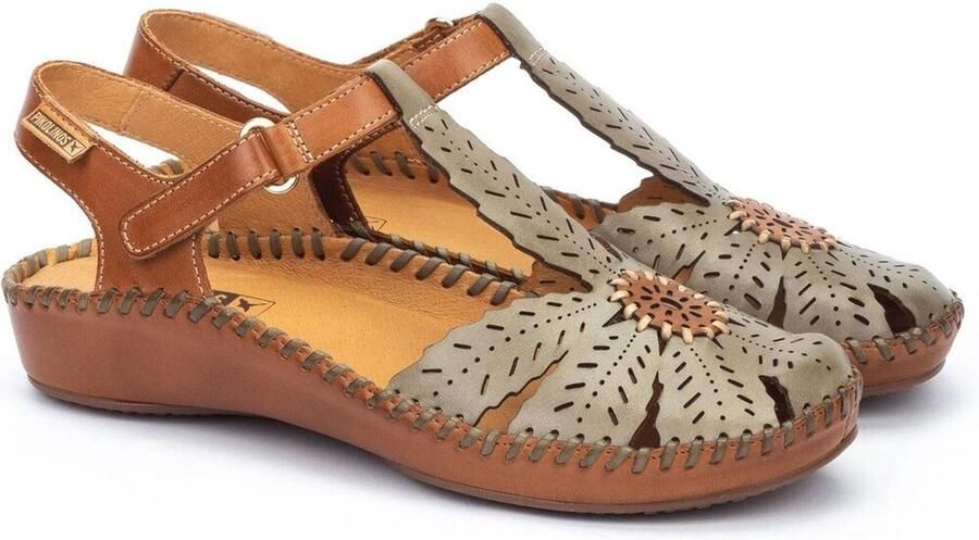 Pikolinos Sandaal P Vallarta 655 0841 Apple Licht Groen Cognac Combi