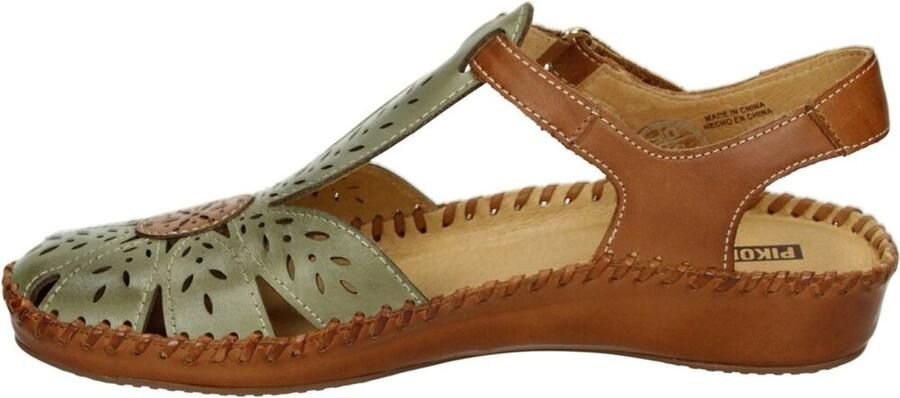 Pikolinos Sandaal P Vallarta 655 0841 Apple Licht Groen Cognac Combi