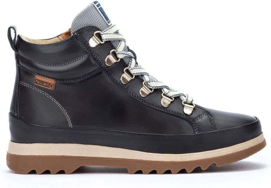 Pikolinos Blauwe Leren Enkellaarzen voor Vrouwen