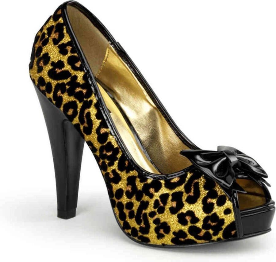 Pin Up Couture Bettie-12 gold glitter cheetah