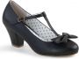 Pin Up Couture = | WIGGLE 50 | 2 1 2 Cuben Heel T Strap Pump W Bow - Thumbnail 1