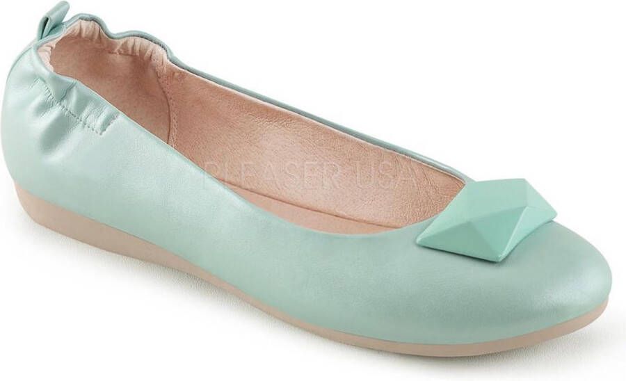 Pin Up Couture Olive 08 opvouwbare ballerina met elastieken hiel en geometrische versiering aqua blauw Vintage = )