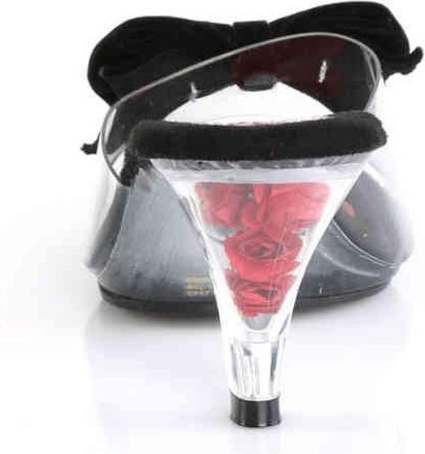 Pin Up Couture Muiltjes met hak 40 Shoes BELLE 301BOW Zwart Transparant