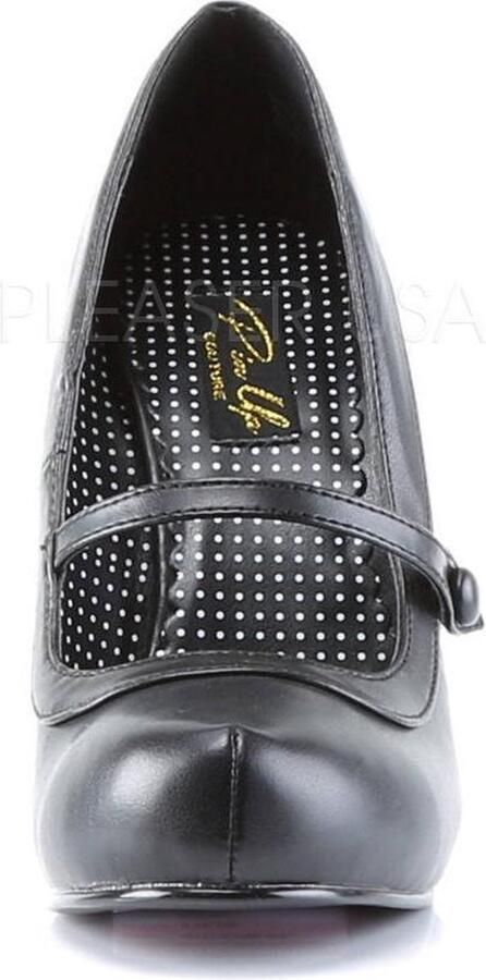 Pin Up Couture Cutiepie-02 plateau mary jane pump met bandje mat zwart Vintage Rockabilly - Foto 4