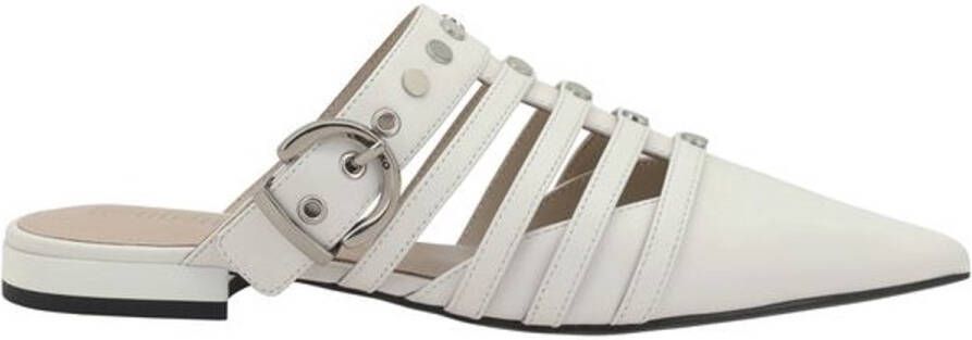Pinko Slippers & Mules Pointed-Toe Sabot With Cut-Out Insert in wit