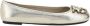 Pinko Metallic Finish Ballerina's met Iconic Logo Gray Dames - Thumbnail 1