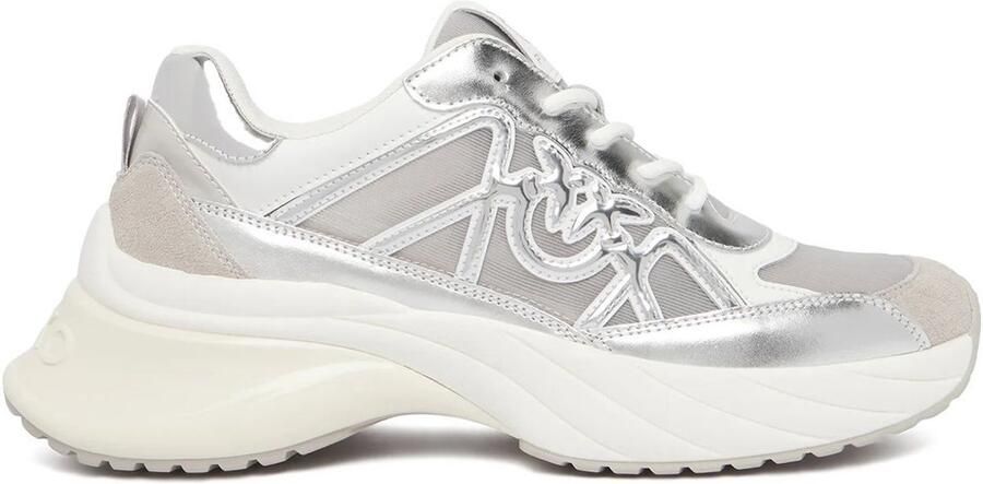 Pinko Ariel 33 Sneaker Laminated Calf Leather Net Cow Suede