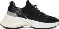 Pinko Ariel 34 Sneaker Calf Leather Knit - Zwart
