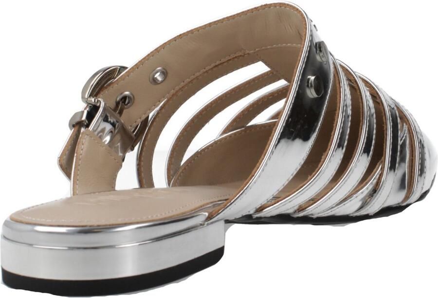 Pinko Zilveren Spiegelafwerking Open Teen Muiltjes