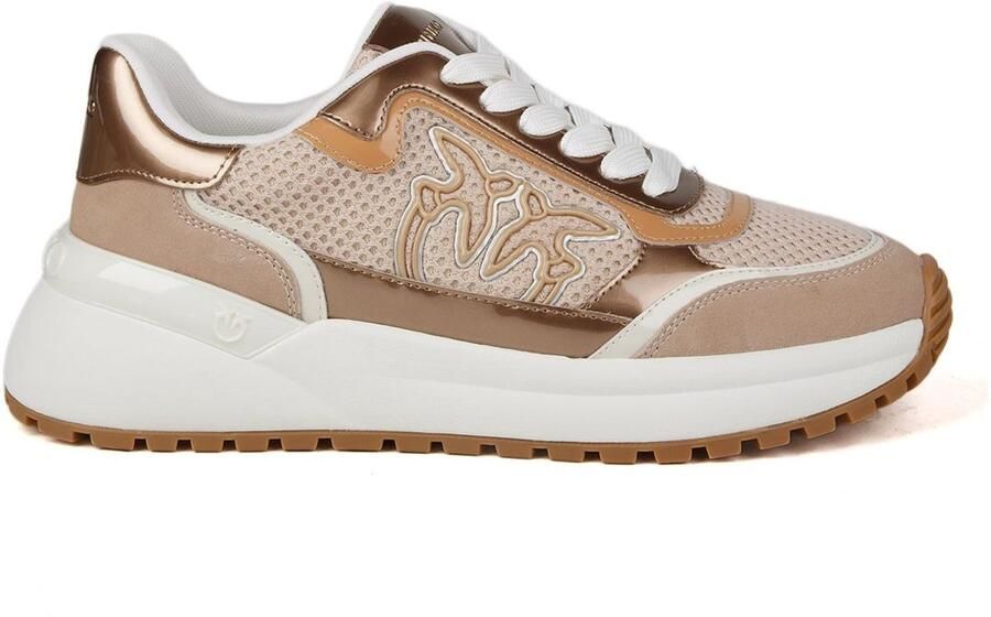 Pinko Gem 11 Sneaker Mirror Leather Mesh Cow Suede