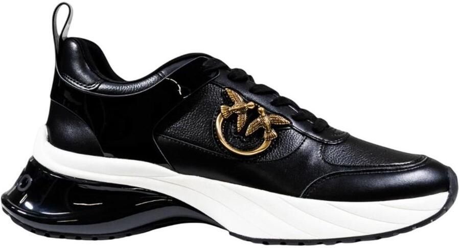 Pinko Ariel Sneakers Zwarte Rubberen Zool Black Dames - Foto 2