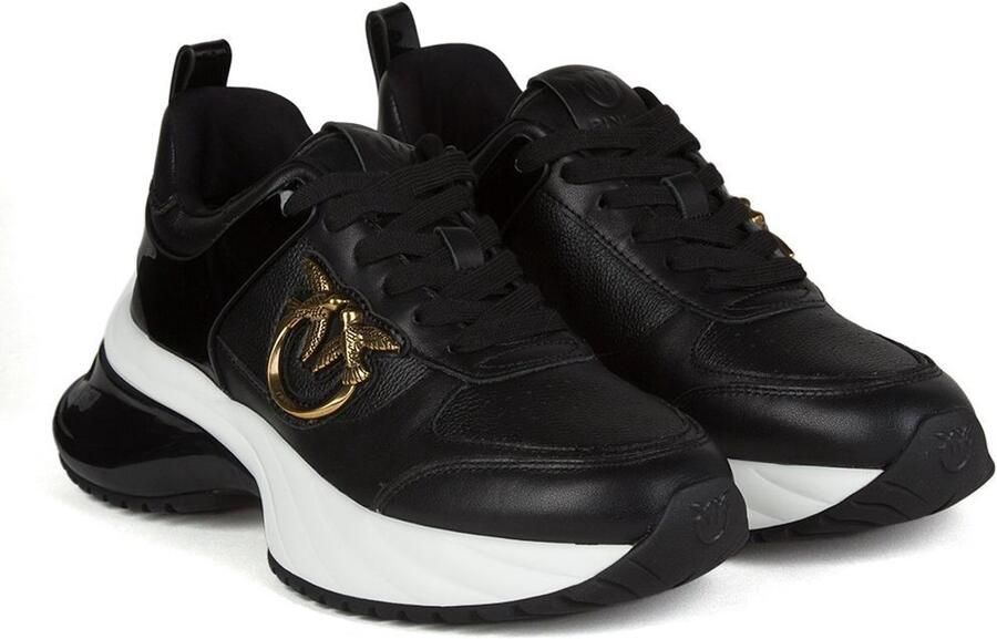 Pinko Ariel Sneakers Zwarte Rubberen Zool Black Dames - Foto 2