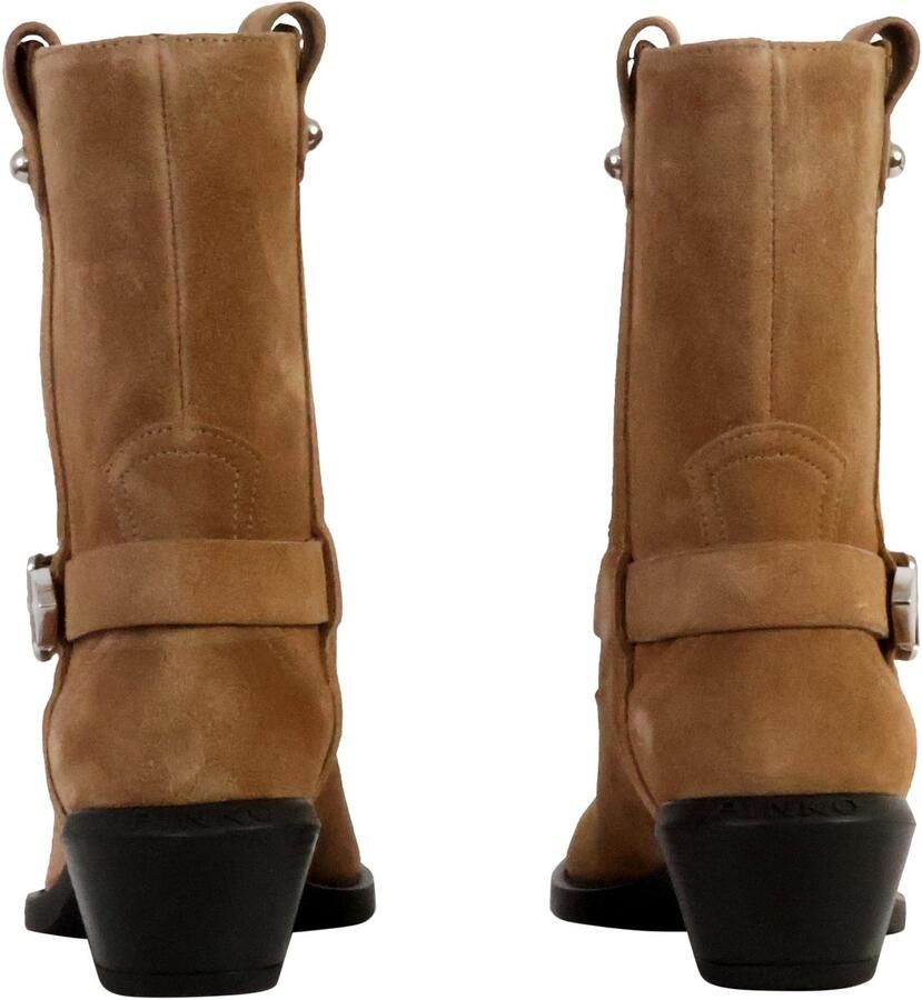 Pinko Puntige Neus Westernlaarzen met Enkelband Brown Dames