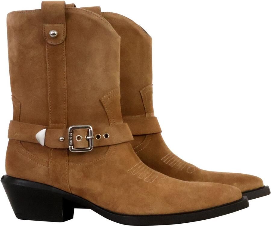 Pinko Puntige Neus Westernlaarzen met Enkelband Brown Dames - Foto 2