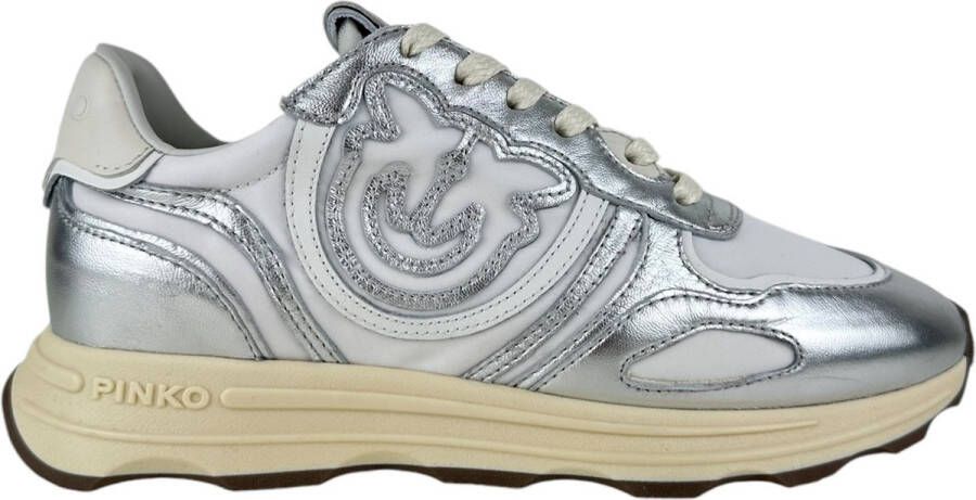 PINKO Lage Sneakers Dames Zoe 01 Maat: 41 Materiaal: Leer Kleur: Zilver