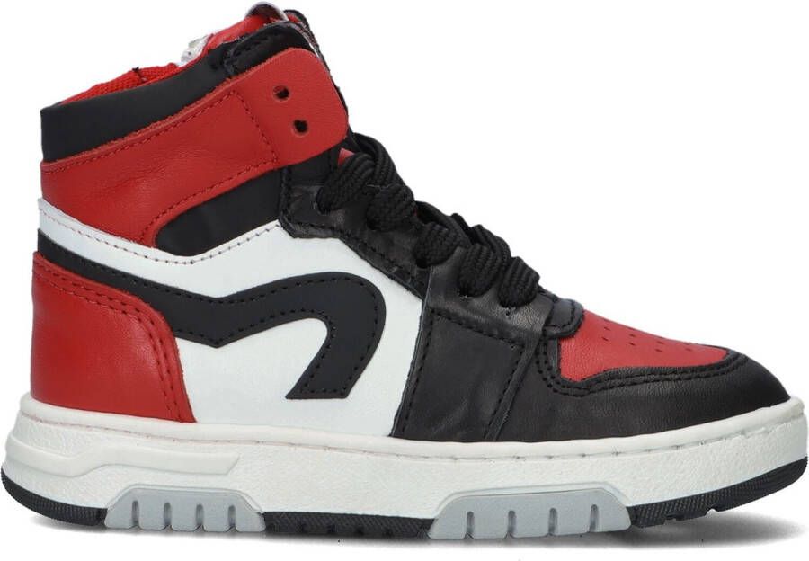 Pinocchio P1246 Hoge sneakers Leren Sneaker Jongens Kids Zwart