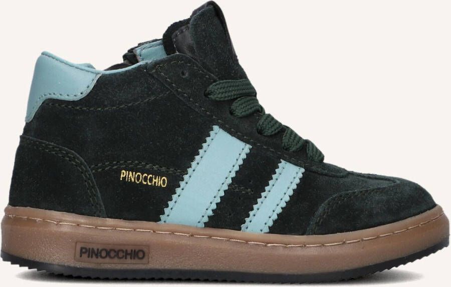 Pinocchio P1253 Sneakers Jongens Leren Sneaker Groen