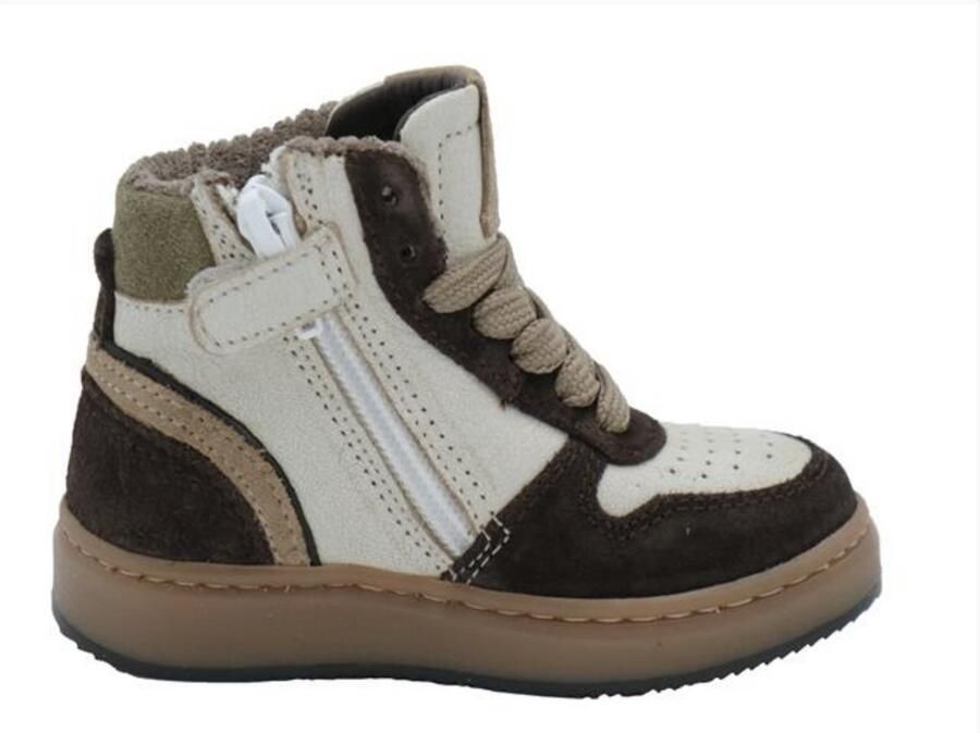 Pinocchio leren sneakers donkerbruin wit - Foto 4