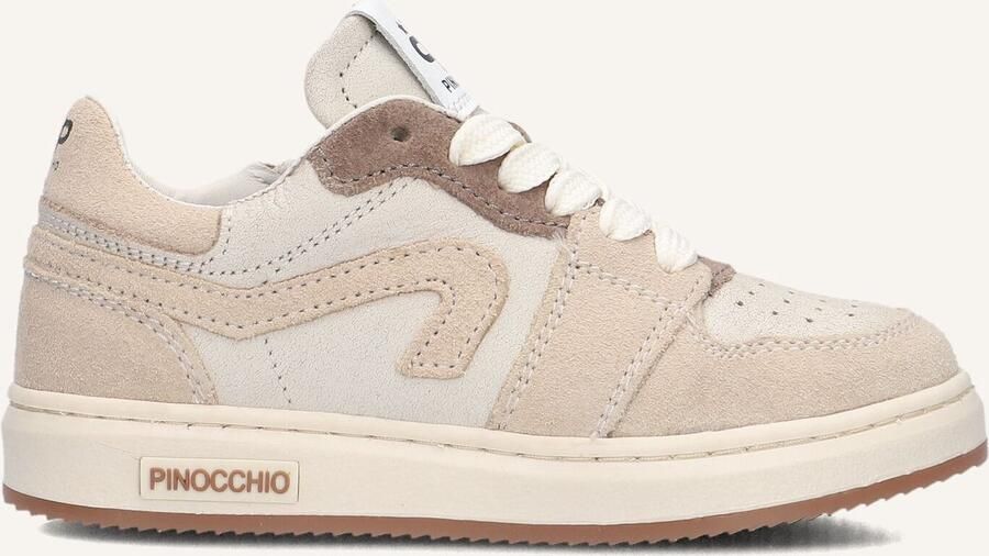 Pinocchio P1015 Sneakers Jongens Leren Sneaker Beige