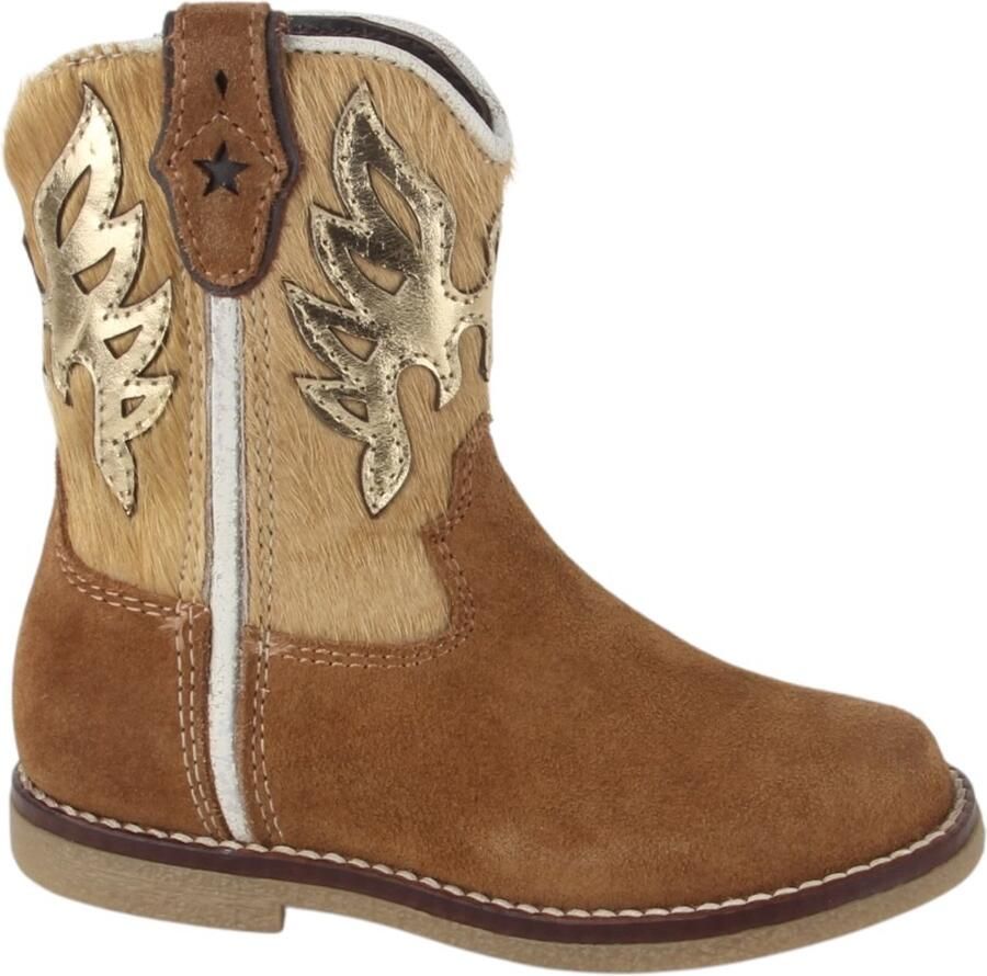 Pinocchio suède cowboylaarzen met ponyhair cognac beige - Foto 4